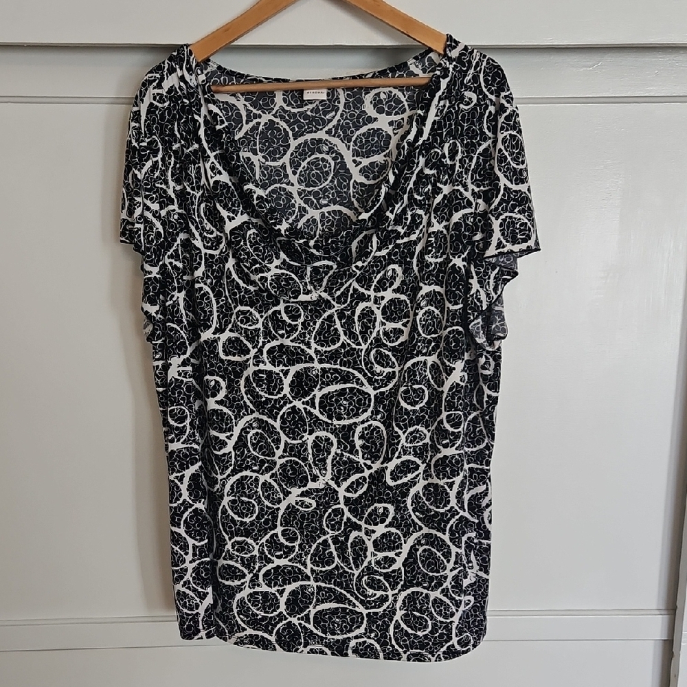 Slinky Black and White Blouse